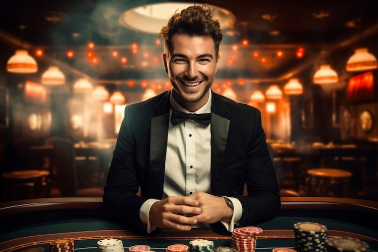 Antarmuka Infinite Blackjack merkava menampilkan satu dealer dan multiple betting spots dengan pemain yang berbeda